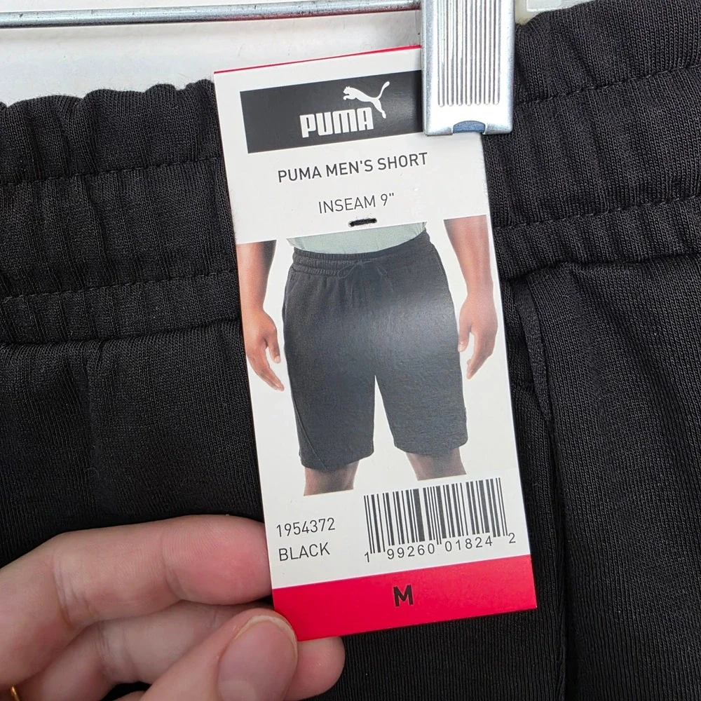 Puma Men's Black Fleece Drawstring‎ Gym Athletic Athleisure 9